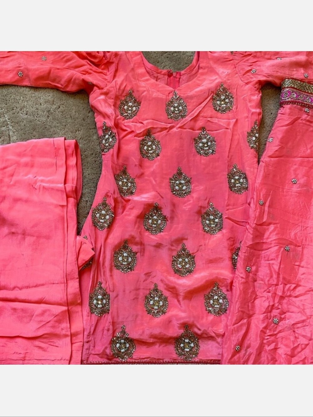 Peach Pink With Embroidery Salwar Kameez - Picture 2 of 5